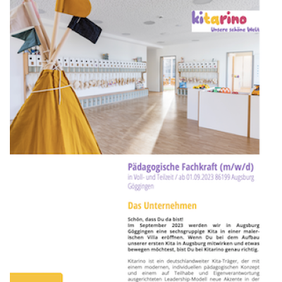 Pädagogische Fachkraft (m/w/d) – Kitarino Gögginger Straße