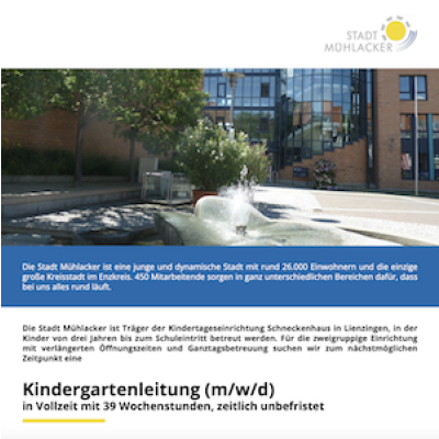 Kindergartenleitung (m/w/d) Kindertageseinrichtung Schneckenhaust