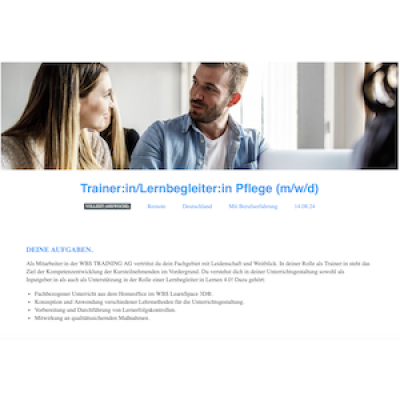 Trainer:in/Lernbegleiter:in Pflege (m/w/d)