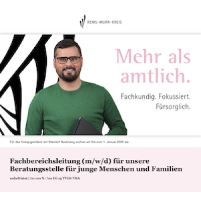 Fachbereichsleitung (m/w/d) für unsere Beratungsstelle für junge Menschen und Familien