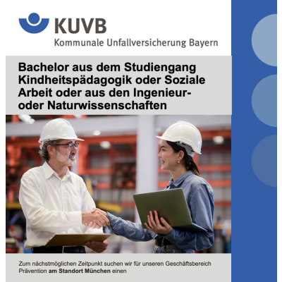 Bachelor aus dem Studiengang Kindheitspädagogik oder Soziale Arbeit oder aus den Ingenieur- oder Naturwissenschaften