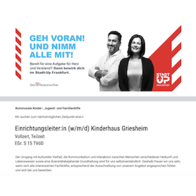 Einrichtungsleiter:in (w/m/d) Kinderhaus Griesheim