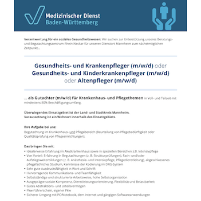 Gesundheits- und Krankenpfleger (m/w/d) oder Gesundheits- und Kinderkrankenpfleger (m/w/d) oder Altenpfleger (m/w/d)
