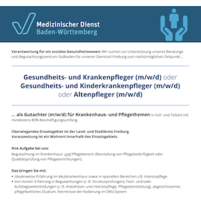 Gesundheits- und Krankenpfleger (m/w/d) oder Gesundheits- und Kinderkrankenpfleger (m/w/d) oder Altenpfleger (m/w/d)