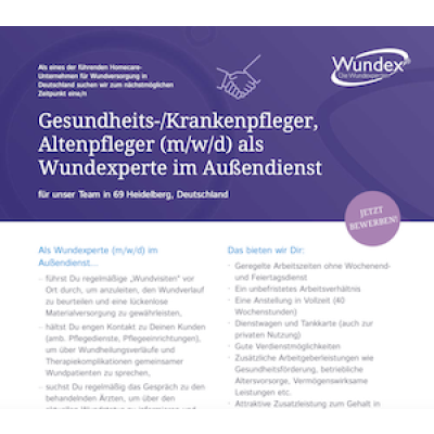 Gesundheits-/Krankenpfleger, Altenpfleger (m/w/d) als Wundexperte im Außendienst