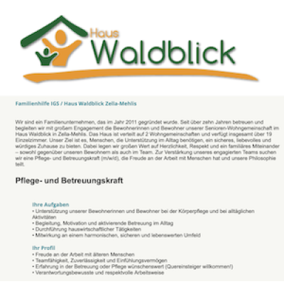 Pflege- und Betreuungskraft (m/w/d)