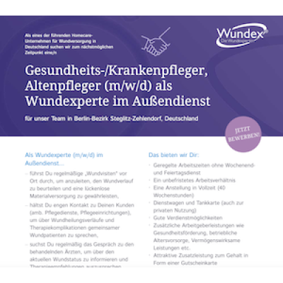 Gesundheits-/Krankenpfleger, Altenpfleger (m/w/d) als Wundexperte im Außendienst