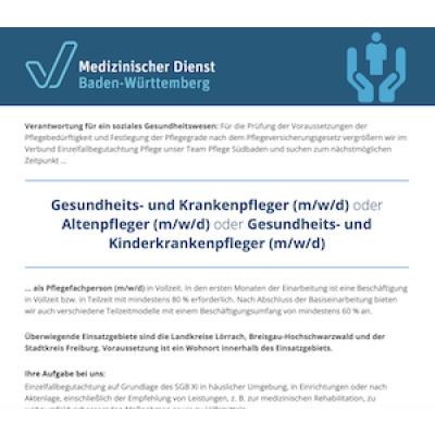 Gesundheits- und Krankenpfleger (m/w/d) oder Altenpfleger (m/w/d) oder Gesundheits- und Kinderkrankenpfleger (m/w/d)