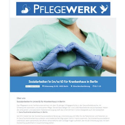 Sozialarbeiter/in (m/w/d) für Krankenhaus in Berlin