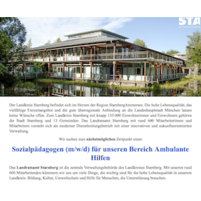 Sozialpädagoge (m/w/d) für unseren Bereich Ambulante Hilfen